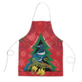 New Zealand Christmas In July Apron Kowhai Tui Bird With Pohutukawa - Red - Aussie Hoodie