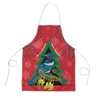 New Zealand Christmas In July Apron Kowhai Tui Bird With Pohutukawa - Red - Aussie Hoodie