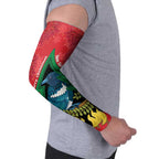 New Zealand Christmas In July Arm Sleeves Kowhai Tui Bird With Pohutukawa - Red - Aussie Hoodie