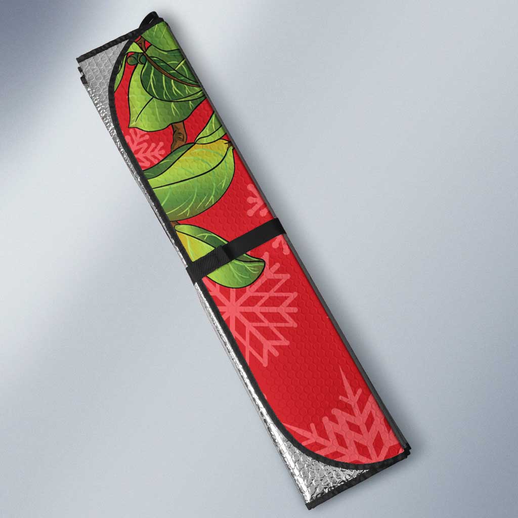 New Zealand Christmas In July Auto Sun Shade Kowhai Tui Bird With Pohutukawa - Red - Aussie Hoodie