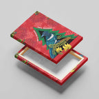 New Zealand Christmas In July Canvas Wall Art Kowhai Tui Bird With Pohutukawa - Red