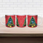 New Zealand Christmas In July Ceramic Mug Kowhai Tui Bird With Pohutukawa - Red - Aussie Hoodie