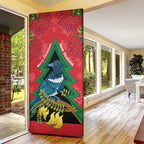 New Zealand Christmas In July Door Cover Kowhai Tui Bird With Pohutukawa - Red - Aussie Hoodie