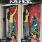 New Zealand Christmas In July Door Cover Kowhai Tui Bird With Pohutukawa - Red - Aussie Hoodie