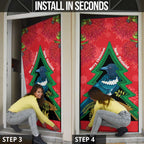 New Zealand Christmas In July Door Cover Kowhai Tui Bird With Pohutukawa - Red - Aussie Hoodie