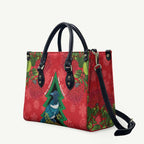 New Zealand Christmas In July Leather Bag Kowhai Tui Bird With Pohutukawa - Red - Aussie Hoodie
