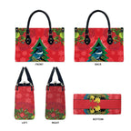 New Zealand Christmas In July Leather Bag Kowhai Tui Bird With Pohutukawa - Red - Aussie Hoodie