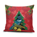 New Zealand Christmas In July Pillow Cover Kowhai Tui Bird With Pohutukawa - Red - Aussie Hoodie