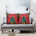 New Zealand Christmas In July Pillow Cover Kowhai Tui Bird With Pohutukawa - Red - Aussie Hoodie