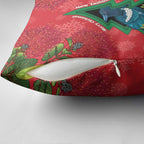 New Zealand Christmas In July Pillow Cover Kowhai Tui Bird With Pohutukawa - Red - Aussie Hoodie