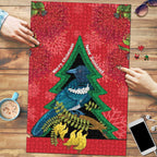 New Zealand Christmas In July Puzzle Kowhai Tui Bird With Pohutukawa - Red - Aussie Hoodie
