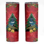 New Zealand Christmas In July Skinny Tumbler Kowhai Tui Bird With Pohutukawa - Red