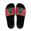 New Zealand Christmas In July Slide Sandals Kowhai Tui Bird With Pohutukawa - Red - Aussie Hoodie