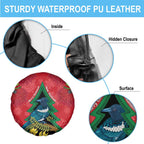 New Zealand Christmas In July Spare Tire Cover Kowhai Tui Bird With Pohutukawa - Red