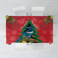 New Zealand Christmas In July Tablecloth Kowhai Tui Bird With Pohutukawa - Red