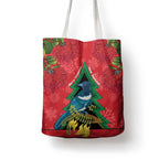 New Zealand Christmas In July Tote Bag Kowhai Tui Bird With Pohutukawa - Red - Aussie Hoodie