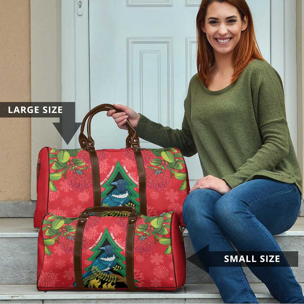 New Zealand Christmas In July Travel Bag Kowhai Tui Bird With Pohutukawa - Red - Aussie Hoodie