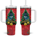 New Zealand Christmas In July Tumbler With Handle Kowhai Tui Bird With Pohutukawa - Red