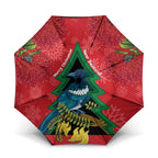 New Zealand Christmas In July Umbrella Kowhai Tui Bird With Pohutukawa - Red - Aussie Hoodie