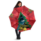 New Zealand Christmas In July Umbrella Kowhai Tui Bird With Pohutukawa - Red - Aussie Hoodie