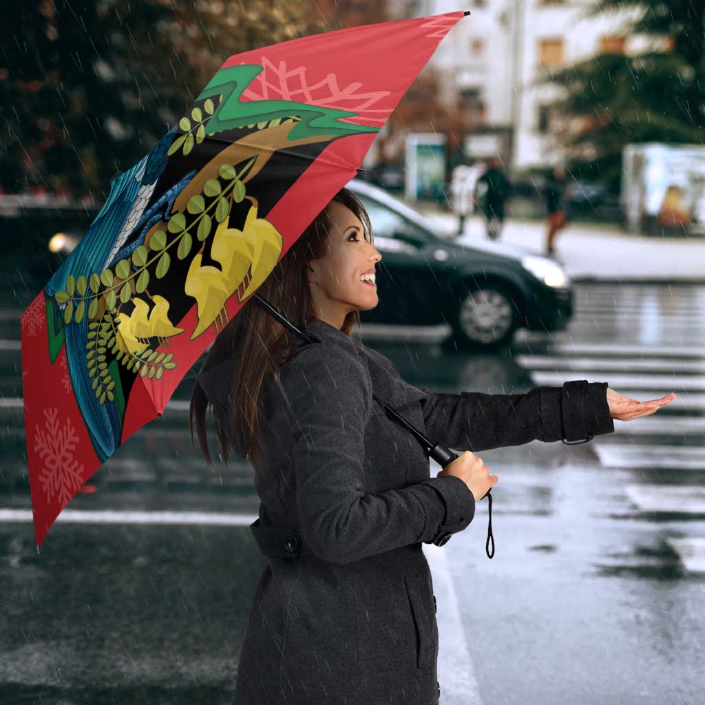 New Zealand Christmas In July Umbrella Kowhai Tui Bird With Pohutukawa - Red - Aussie Hoodie