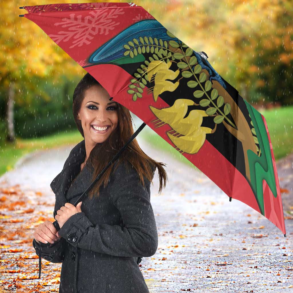 New Zealand Christmas In July Umbrella Kowhai Tui Bird With Pohutukawa - Red - Aussie Hoodie