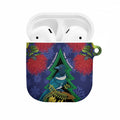 New Zealand Christmas In July AirPods Case Kowhai Tui Bird With Pohutukawa - Blue - Aussie Hoodie