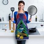 New Zealand Christmas In July Apron Kowhai Tui Bird With Pohutukawa - Blue - Aussie Hoodie