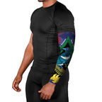 New Zealand Christmas In July Arm Sleeves Kowhai Tui Bird With Pohutukawa - Blue - Aussie Hoodie