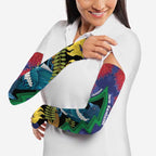 New Zealand Christmas In July Arm Sleeves Kowhai Tui Bird With Pohutukawa - Blue - Aussie Hoodie