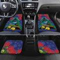 New Zealand Christmas In July Car Mats Kowhai Tui Bird With Pohutukawa - Blue
