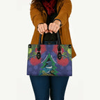 New Zealand Christmas In July Leather Bag Kowhai Tui Bird With Pohutukawa - Blue - Aussie Hoodie