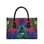 New Zealand Christmas In July Leather Bag Kowhai Tui Bird With Pohutukawa - Blue - Aussie Hoodie