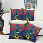 New Zealand Christmas In July Pillow Cover Kowhai Tui Bird With Pohutukawa - Blue - Aussie Hoodie