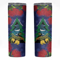 New Zealand Christmas In July Skinny Tumbler Kowhai Tui Bird With Pohutukawa - Blue