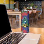 New Zealand Christmas In July Skinny Tumbler Kowhai Tui Bird With Pohutukawa - Blue