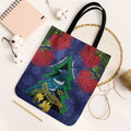 New Zealand Christmas In July Tote Bag Kowhai Tui Bird With Pohutukawa - Blue - Aussie Hoodie