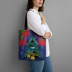 New Zealand Christmas In July Tote Bag Kowhai Tui Bird With Pohutukawa - Blue - Aussie Hoodie