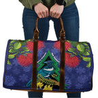 New Zealand Christmas In July Travel Bag Kowhai Tui Bird With Pohutukawa - Blue - Aussie Hoodie