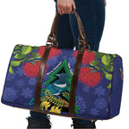 New Zealand Christmas In July Travel Bag Kowhai Tui Bird With Pohutukawa - Blue - Aussie Hoodie