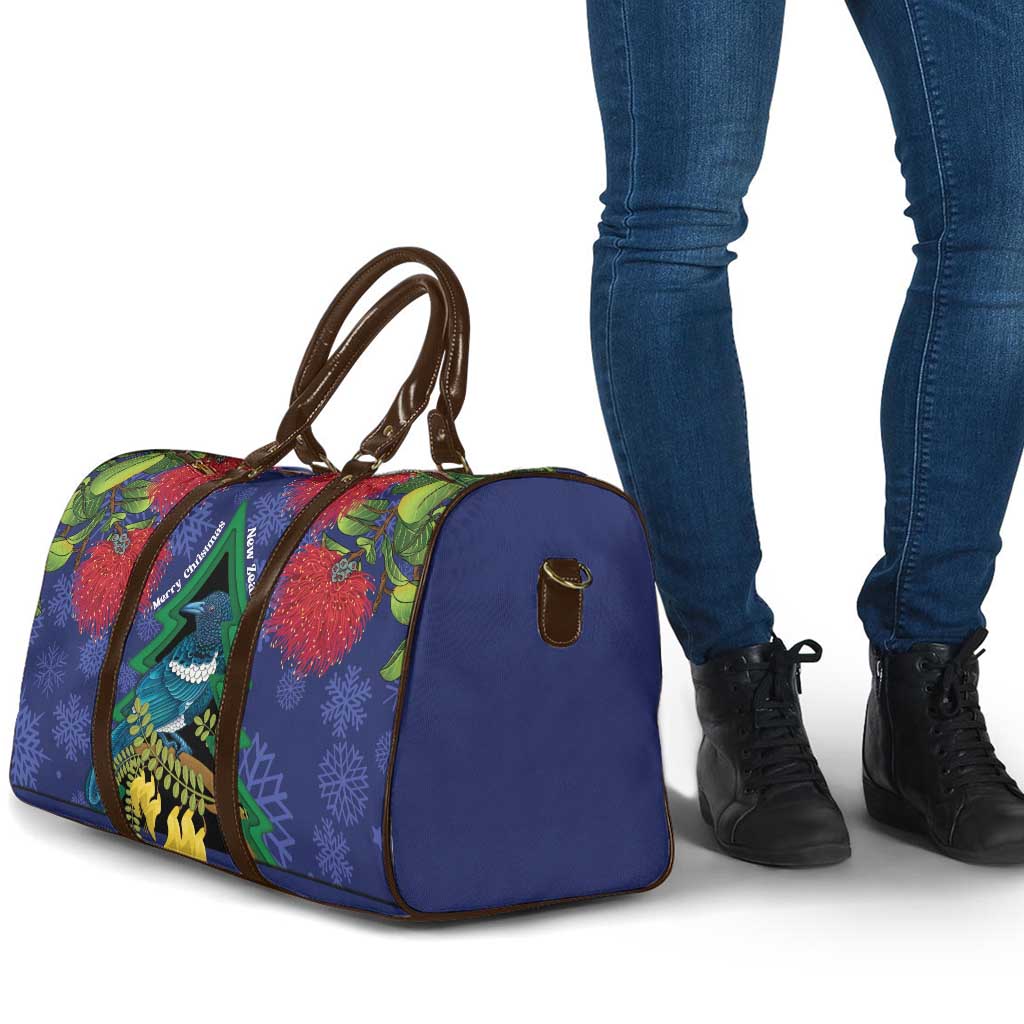 New Zealand Christmas In July Travel Bag Kowhai Tui Bird With Pohutukawa - Blue - Aussie Hoodie