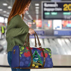 New Zealand Christmas In July Travel Bag Kowhai Tui Bird With Pohutukawa - Blue - Aussie Hoodie