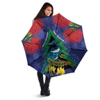 New Zealand Christmas In July Umbrella Kowhai Tui Bird With Pohutukawa - Blue - Aussie Hoodie