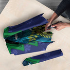 New Zealand Christmas In July Umbrella Kowhai Tui Bird With Pohutukawa - Blue - Aussie Hoodie