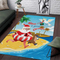 Australia Christmas In July Area Rug Happy Santa Claus With Aussie Animals
