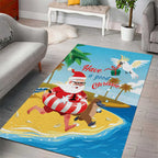 Australia Christmas In July Area Rug Happy Santa Claus With Aussie Animals