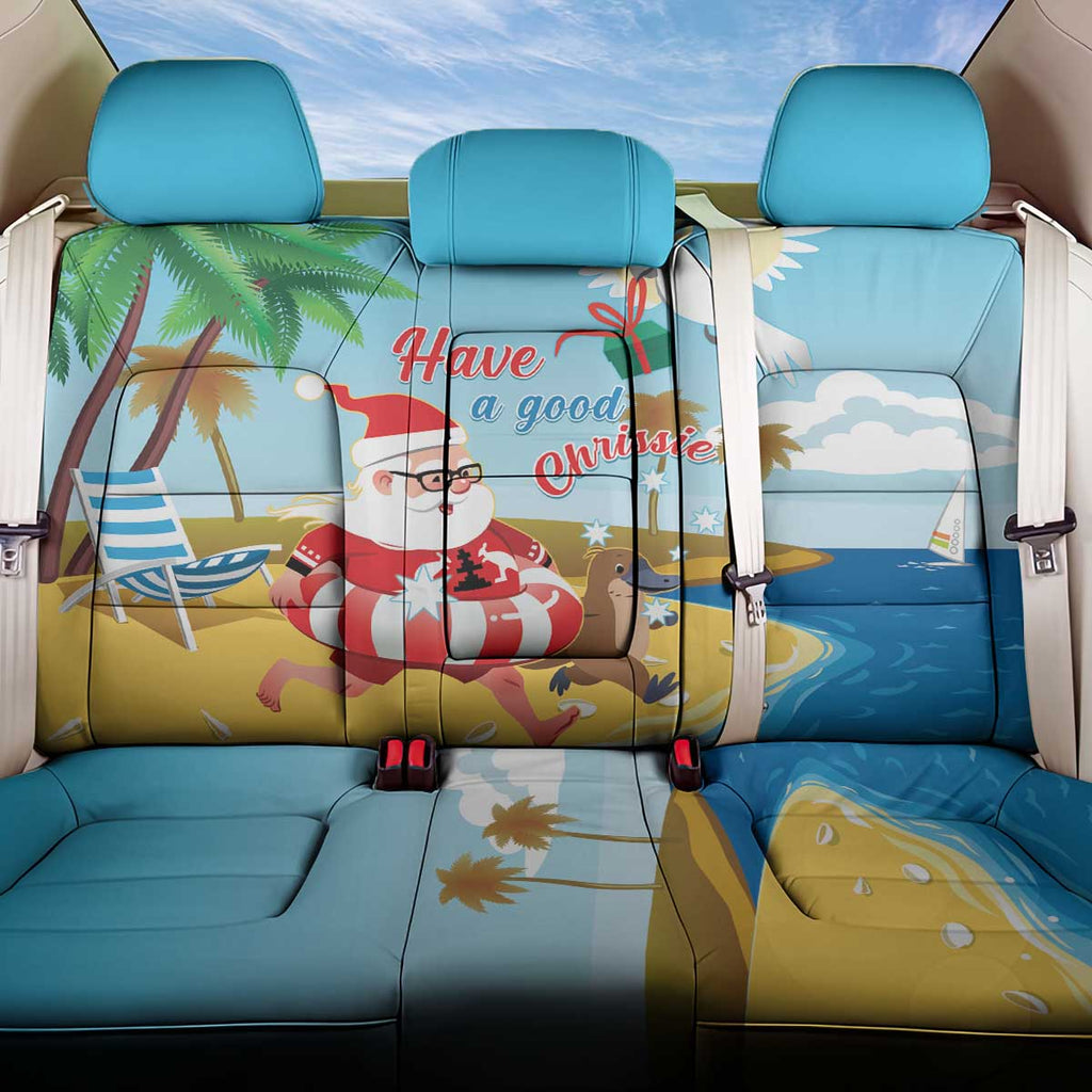 Australia Christmas In July Back Car Seat Cover Happy Santa Claus With Aussie Animals