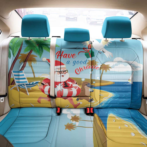 Australia Christmas In July Back Car Seat Cover Happy Santa Claus With Aussie Animals
