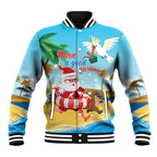 Australia Christmas In July Baseball Jacket Happy Santa Claus With Aussie Animals