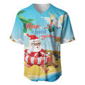 Australia Christmas In July Baseball Jersey Happy Santa Claus With Aussie Animals